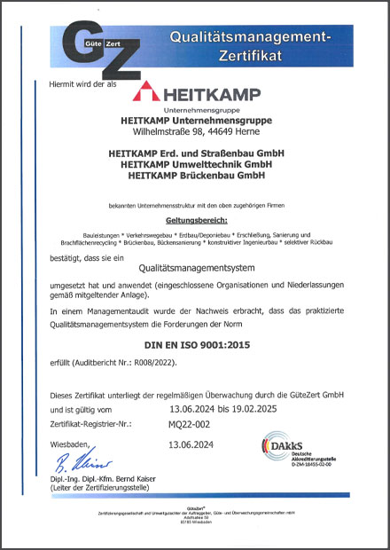 Qualitätsmanagement DIN EN ISO 9001 HEITKAMP Unternehmensgruppe